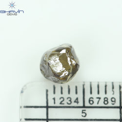 1.30 CT Rough Shape Natural Diamond Brown Color VS Clarity (5.19 MM)