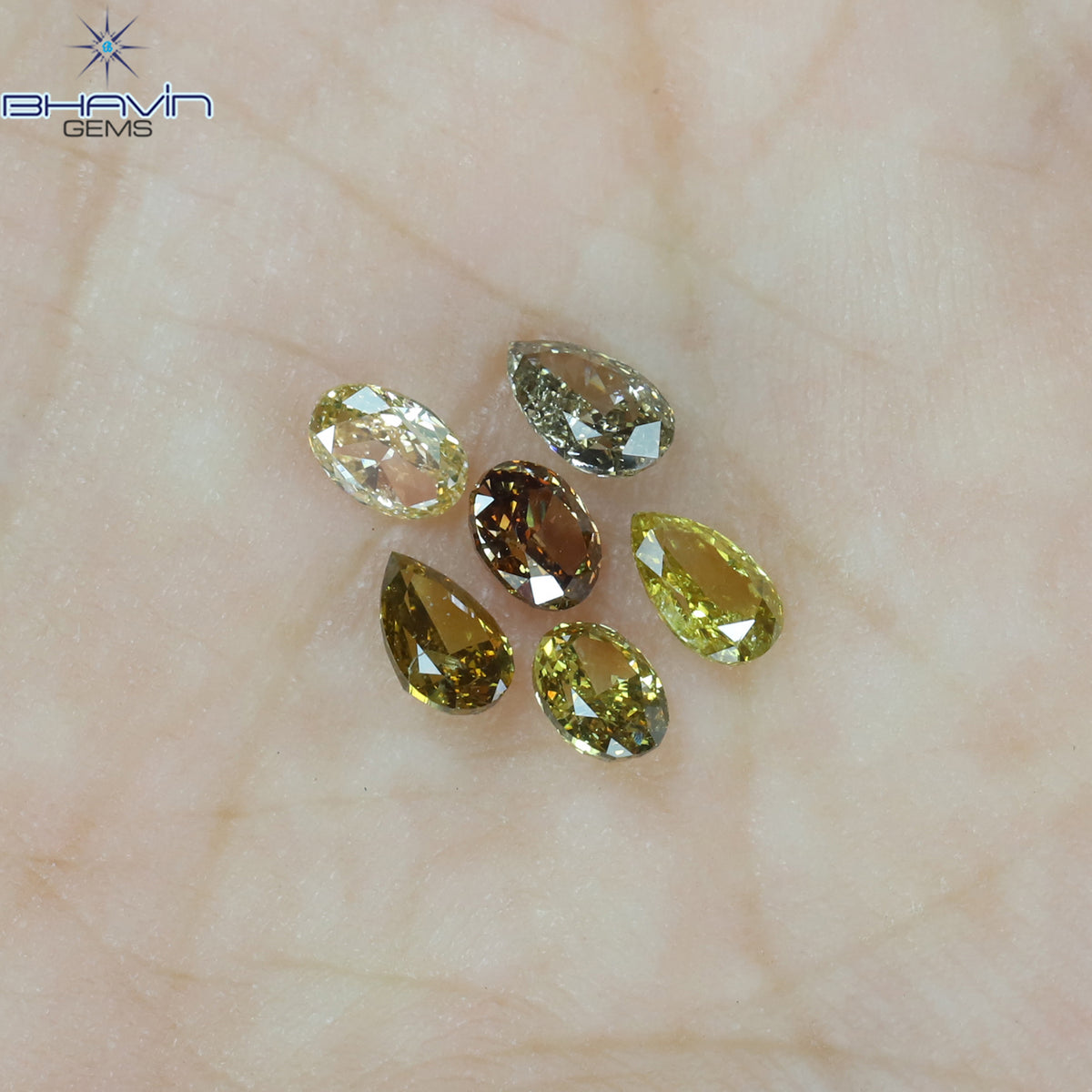 1.09 CT/6 Pcs Natural Mix Shape Diamond Mix Fancy Color Clarity SI1 (4.56 MM)