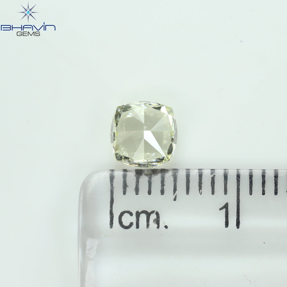 1.00 CT Cushion Shape Natural Diamond Yellow Color VVS1 Clarity (5.32 MM)