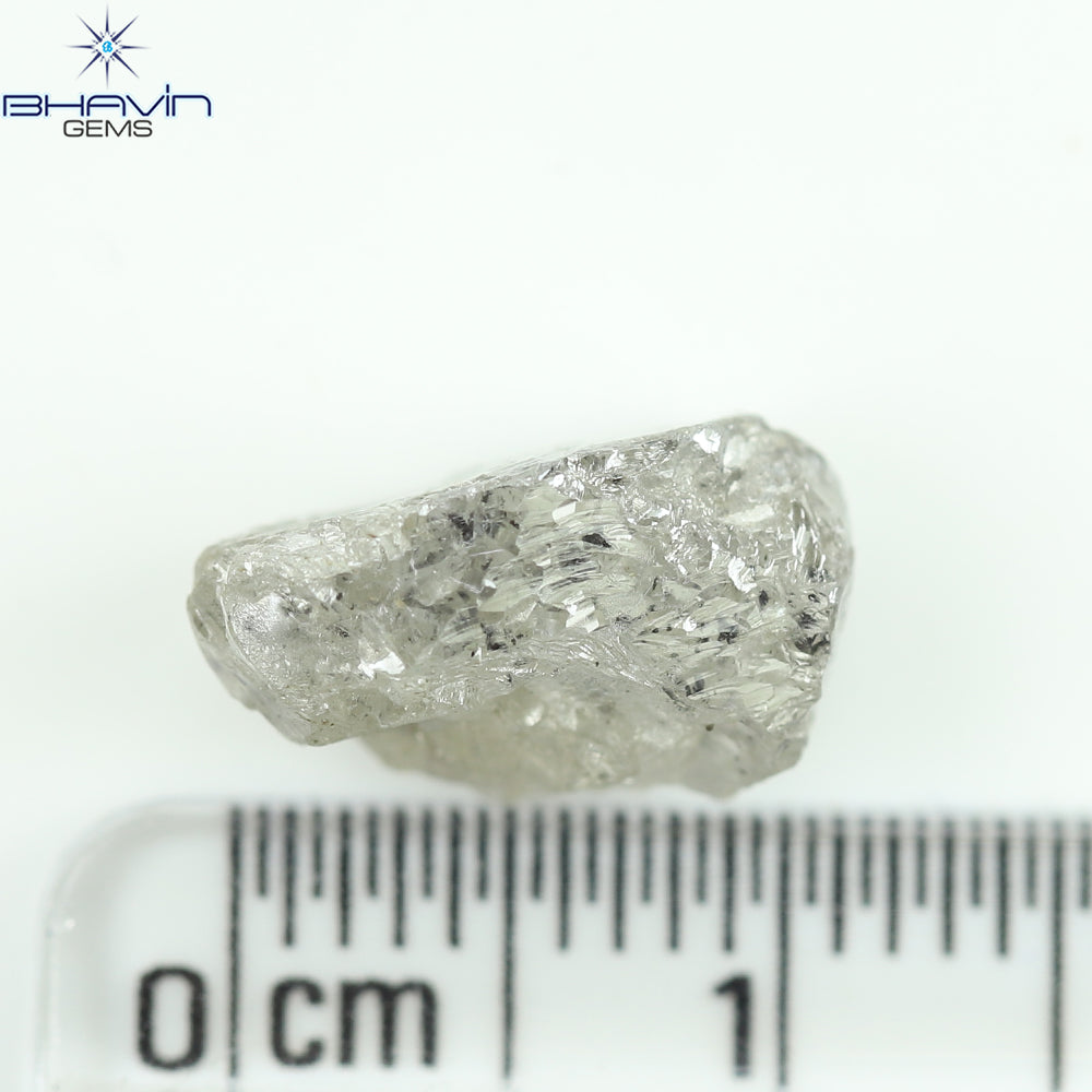 0.44 CT ラフシェイプ ナチュラル ダイヤモンド ブラック グレー (ソルト アンド パッパー) カラー I3 クラリティ (4.95 MM)