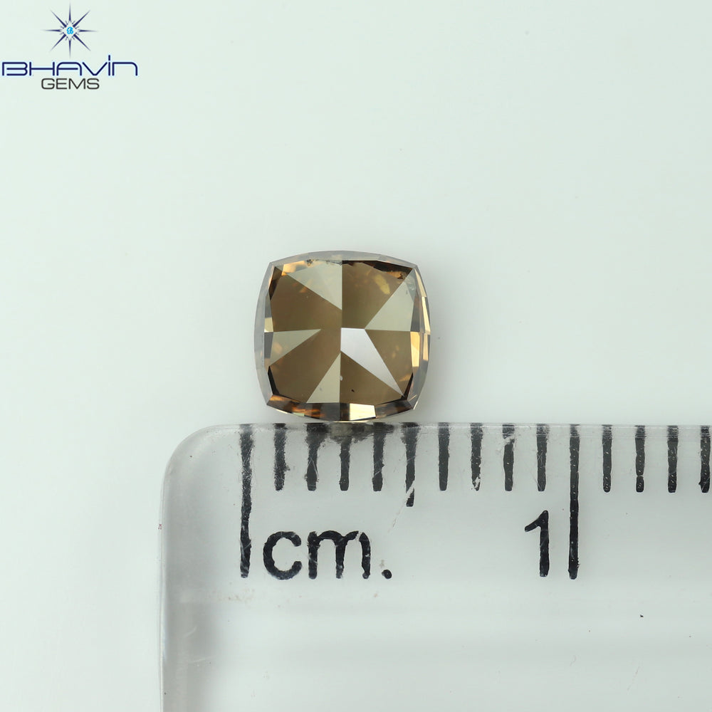 1.02 CT Cushion Shape Natural Diamond Brown Color VS2 Clarity (5.40 MM)