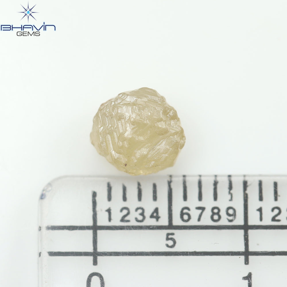 1.39 CT Rough Shape Natural Diamond Brown Color SI Clarity (6.32 MM)