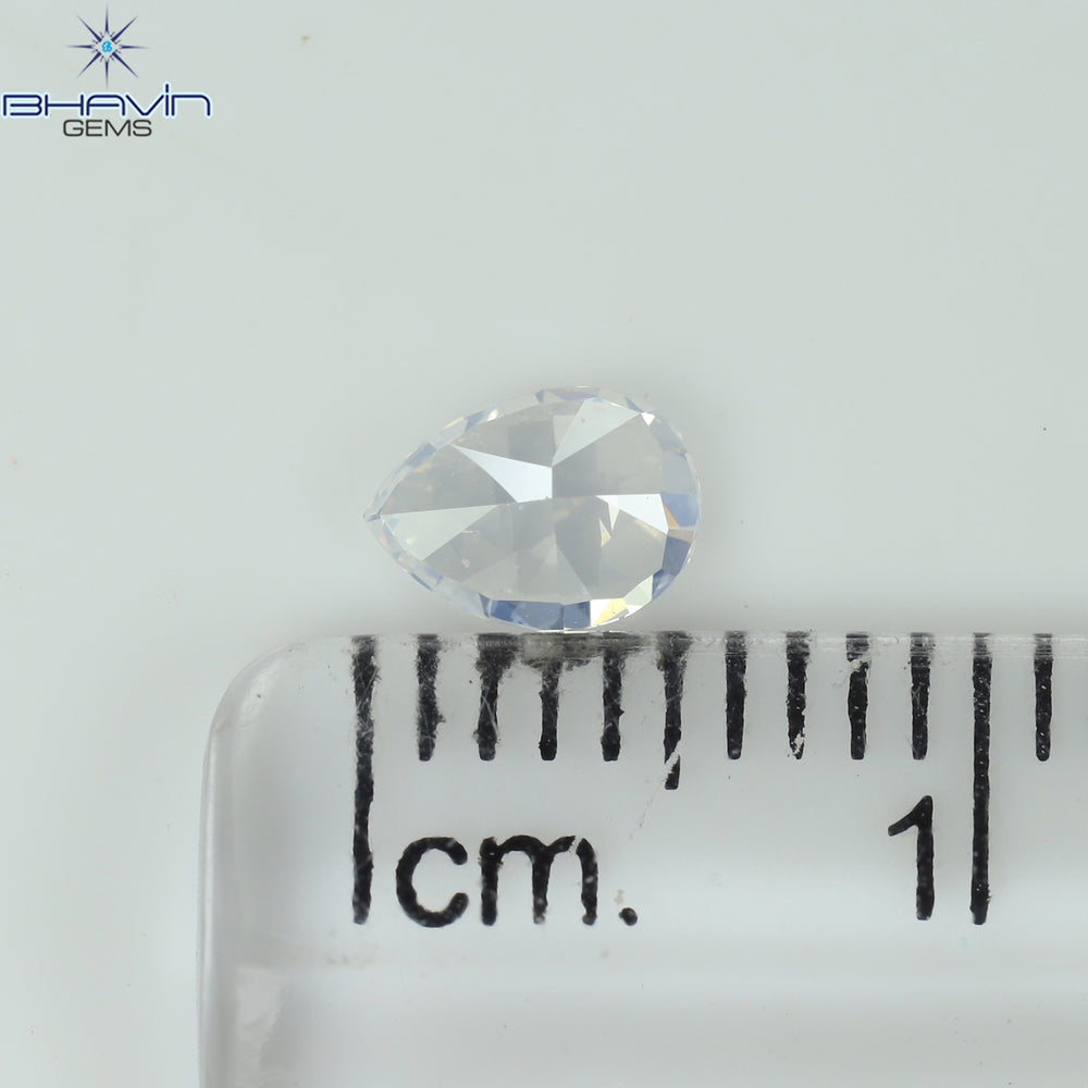 0.41 CT Pear Shape Natural Diamond White Color VS2 Clarity (5.51 MM)