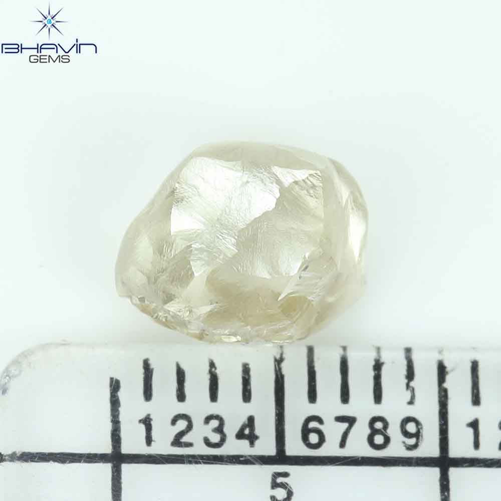 2.58 CT Rough Shape Natural Diamond Brown Color SI1 Clarity (8.12 MM)