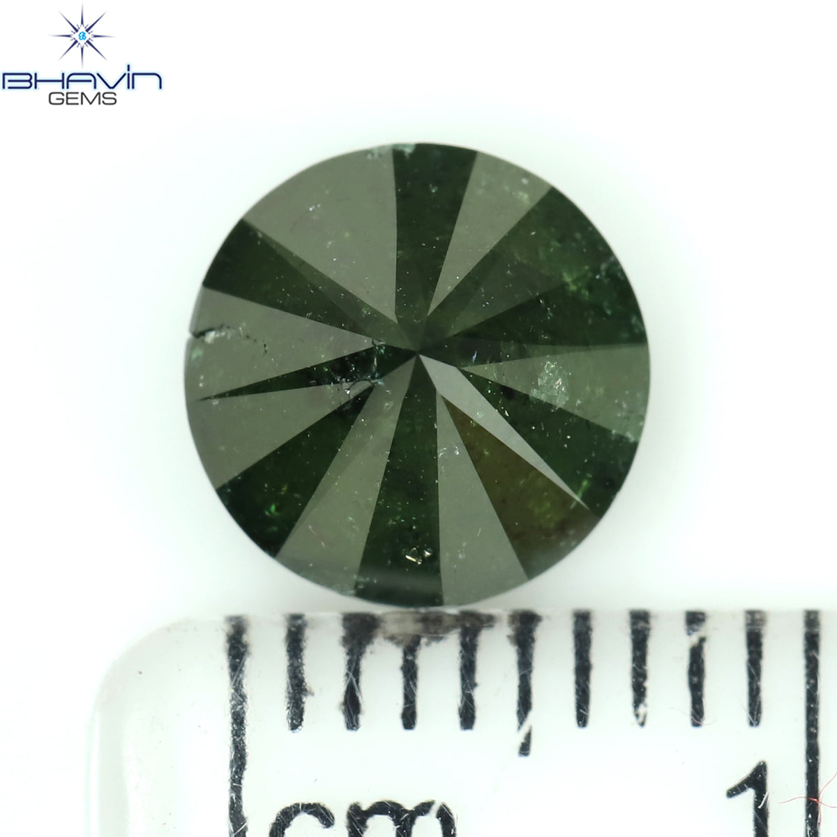 2.39 CT Round Shape Natural Diamond Enhanced Green Color I3 Clarity (8.12 MM)