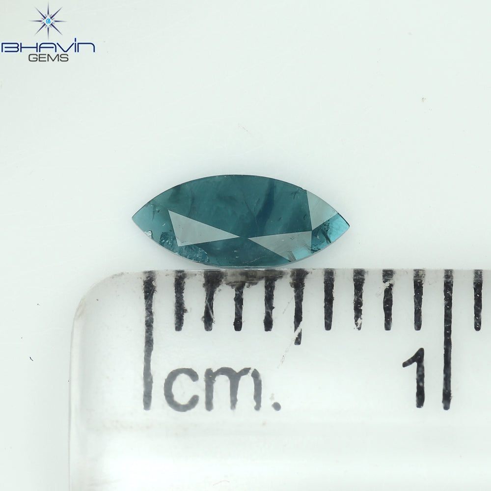 0.17 CT Marquise (Slice) Shape Natural Diamond Blue Color I3 Clarity (7.28 MM)