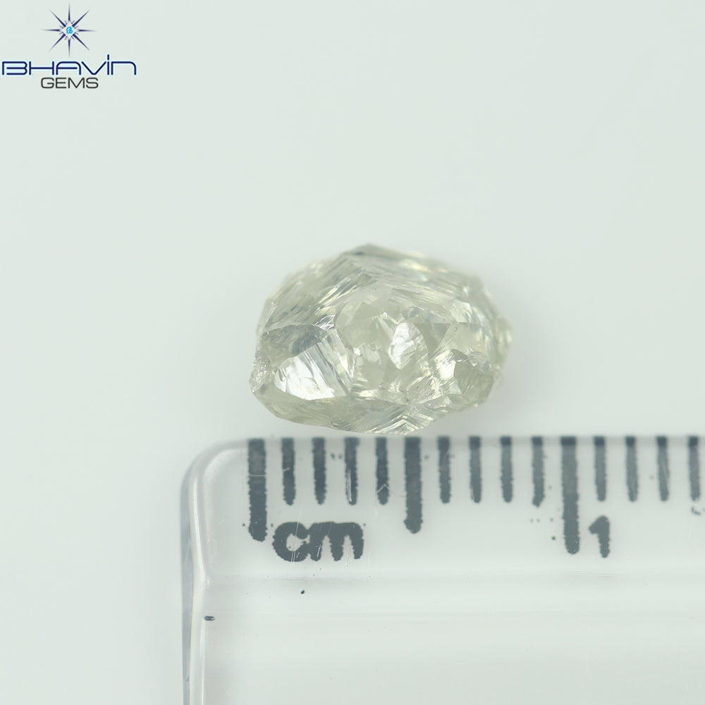 2.22 CT Rough Shape Natural Diamond Yellow Color SI1 Clarity (8.53 MM)