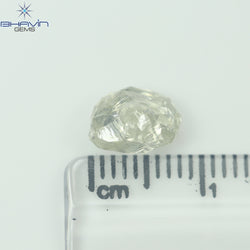 2.22 CT Rough Shape Natural Diamond Yellow Color SI1 Clarity (8.53 MM)