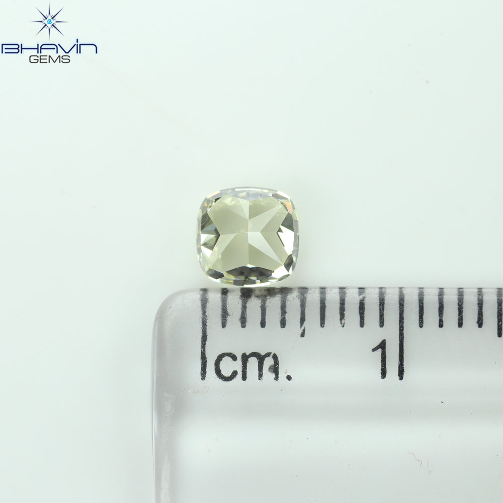 1.00 CT Cushion Shape Natural Diamond Yellow Color VVS1 Clarity (5.23 MM)