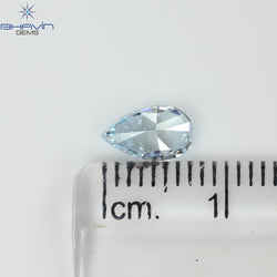 0.23 CT ペアシェイプ ナチュラル ダイヤモンド グリーン カラー I2 クラリティ (6.27 MM)