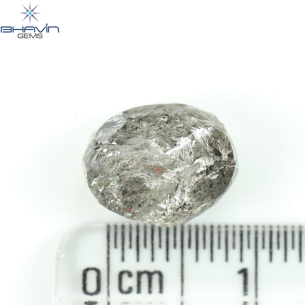 4.01 CT Rough Shape Natural Diamond Salt And Papper Color I3 Clarity (10.40 MM)