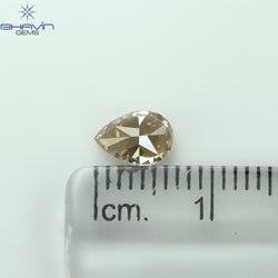 0.65 CT Pear Shape Natural Diamond Brown Color VS2 Clarity (6.82 MM)