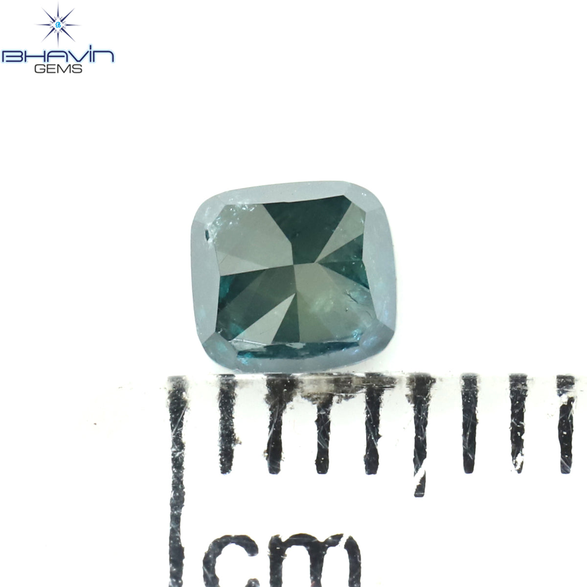 0.43 CT Natural Cushion Diamond Enhanced Blue Color Clarity I3 (4.27 MM)
