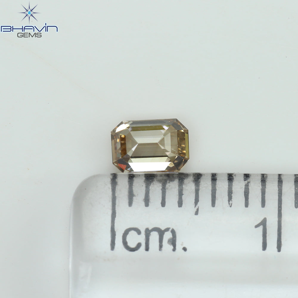 0.43 CT エメラルド シェイプ ナチュラル ダイヤモンド グレー色 SI1 クラリティ (5.22 MM)