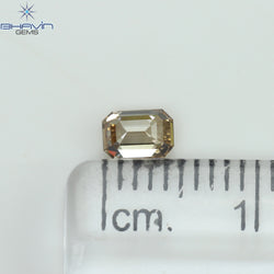 0.31 CT Emerald Shape Natural Diamond Brown Color VS1 Clarity (4.68 MM)