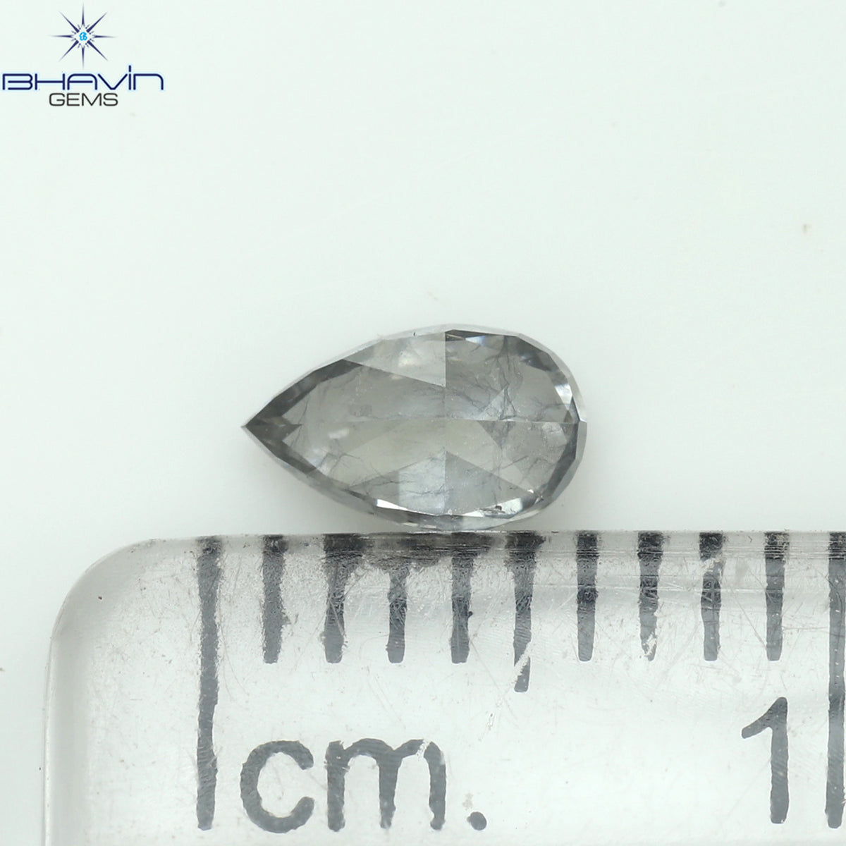 0.32 CT ペアシェイプ 天然ダイヤモンド ブルーイッシュグレーカラー SI2 クラリティ (5.51 MM)