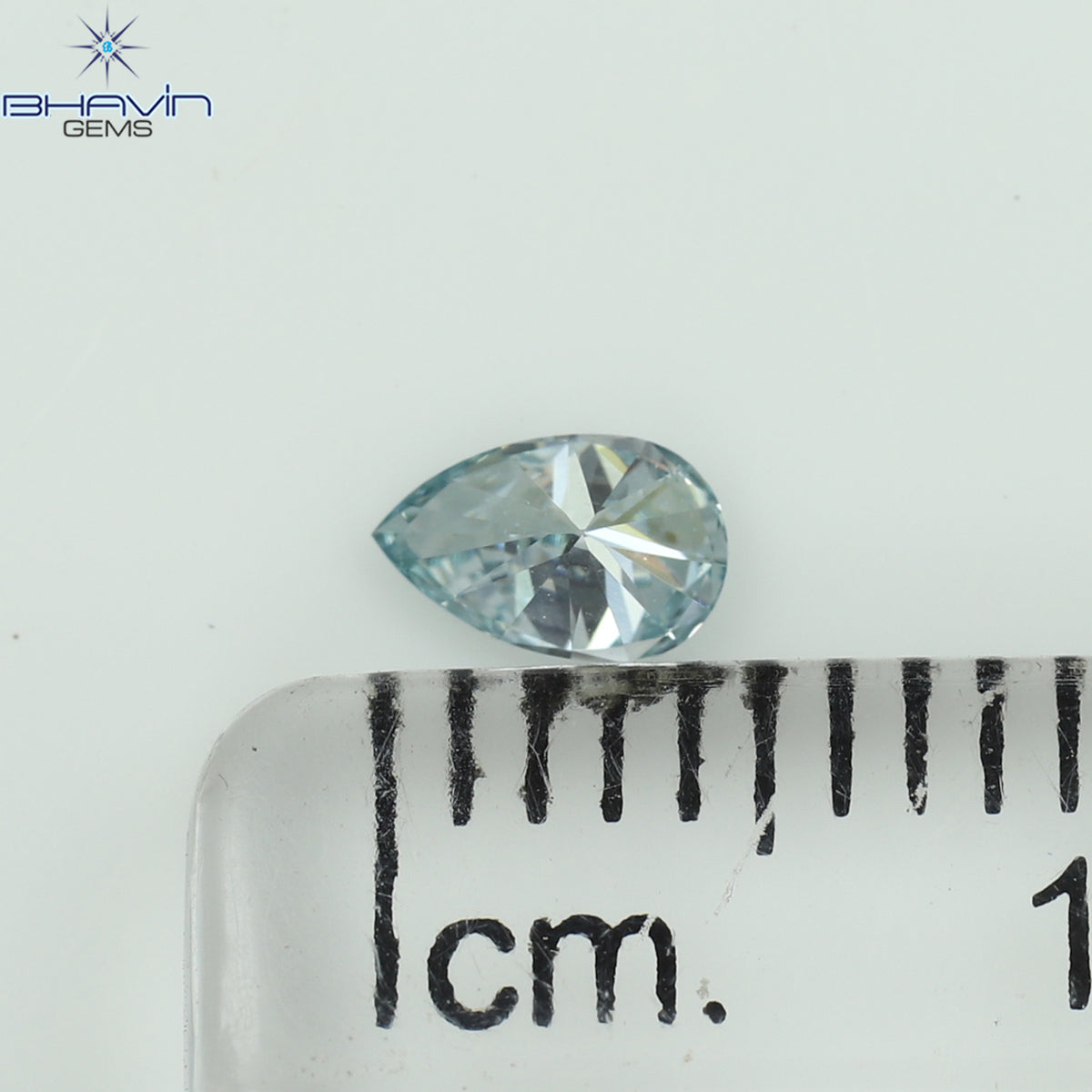 0.18 CT ペアシェイプ 天然ダイヤモンド ブルーカラー VS1 クラリティ (4.70 MM)