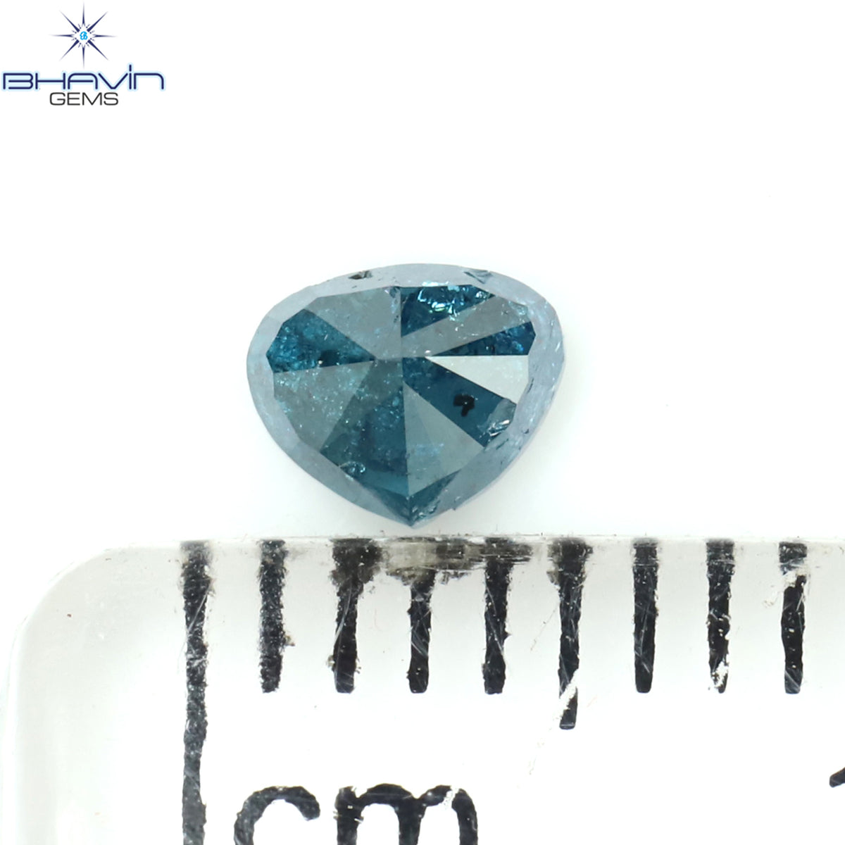 0.34 CT Natural Heart Diamond Enhanced Blue Color Clarity I3 (4.31 MM)