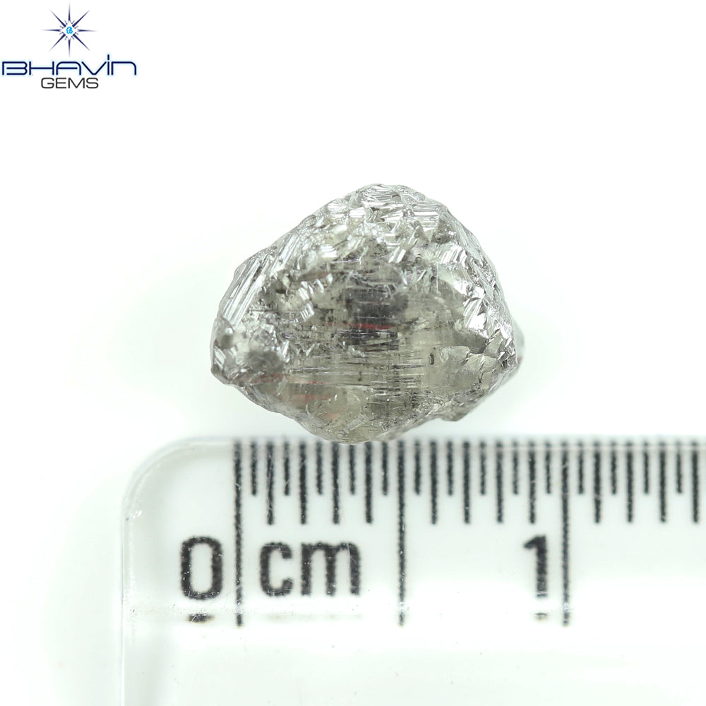 2.86 CT Rough Shape Natural Diamond Salt And Papper Color I3 Clarity (9.81 MM)