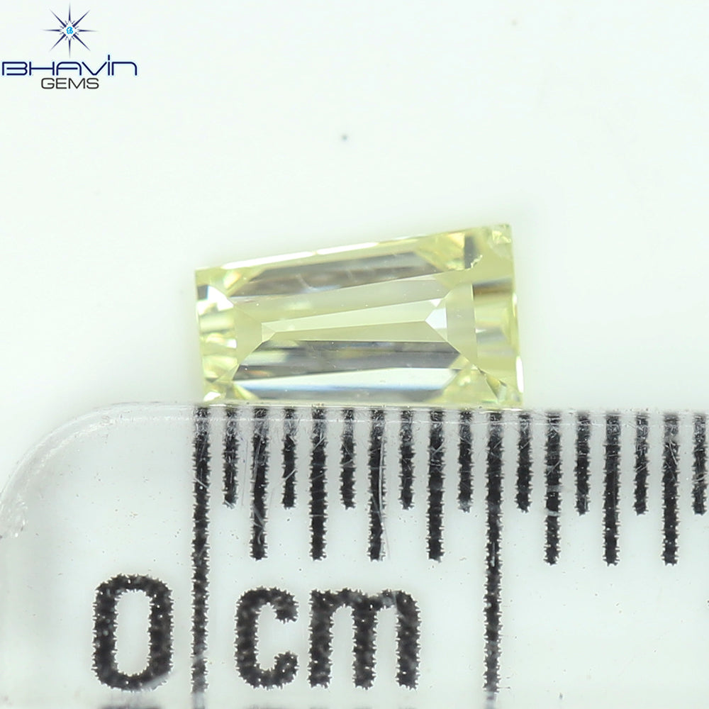 0.24 CT Baguette Shape Natural Diamond Yellow Color VS2 Clarity (5.44 MM)