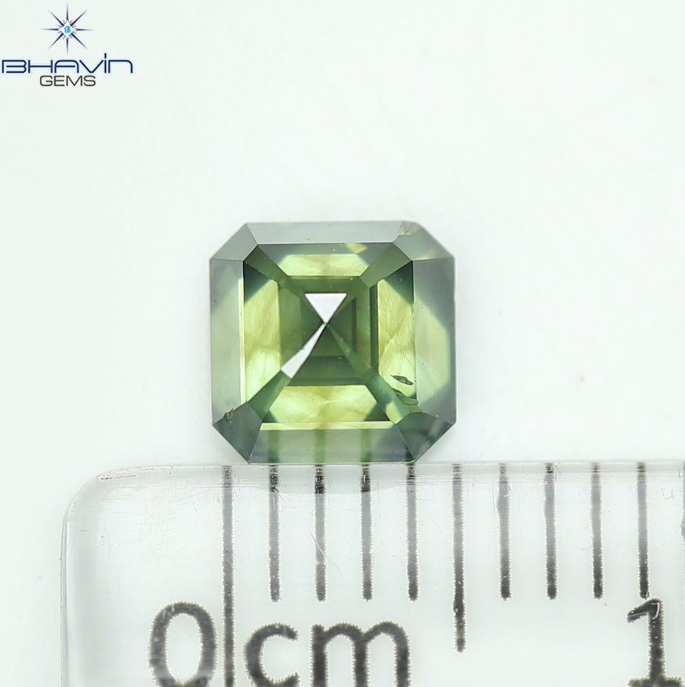 1.00 CT Natural Emerald Diamond Enhanced Bluish Green Color Clarity SI (5.34 MM)