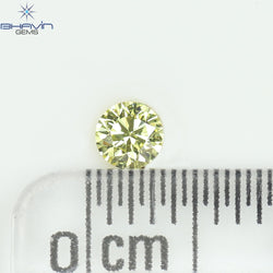 0.12 CT Natural Round Diamond Vivid Yellow Color Clarity VVS1 (3.25 MM)