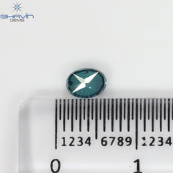 0.38 CT Oval Shape Enhanced Greenish Blue Color Natural Diamond SI2 Clarity (5.03 MM)