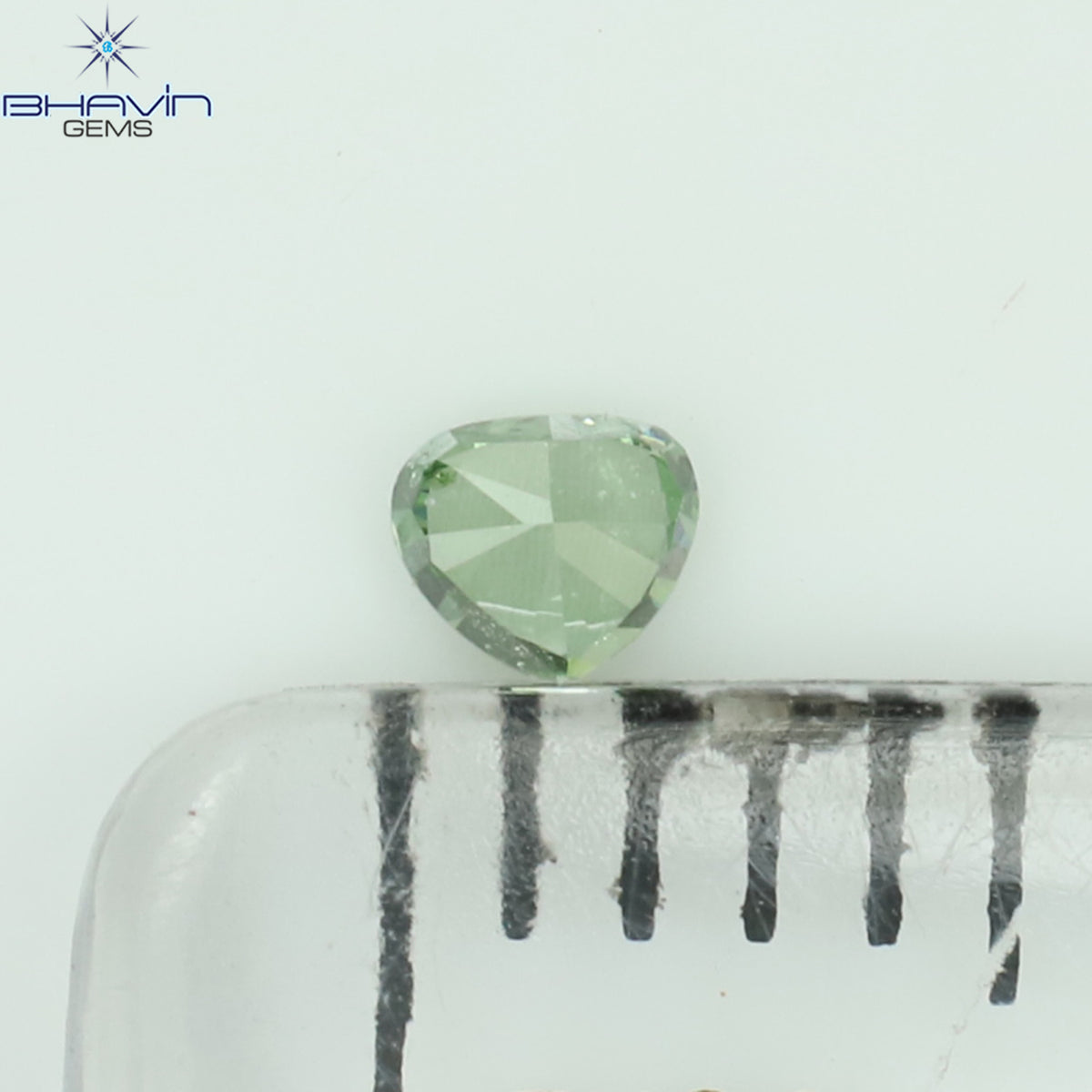 0.06 CT Natural Heart Diamond Enhanced Vivid Green Color Clarity SI1 (2.46 MM)