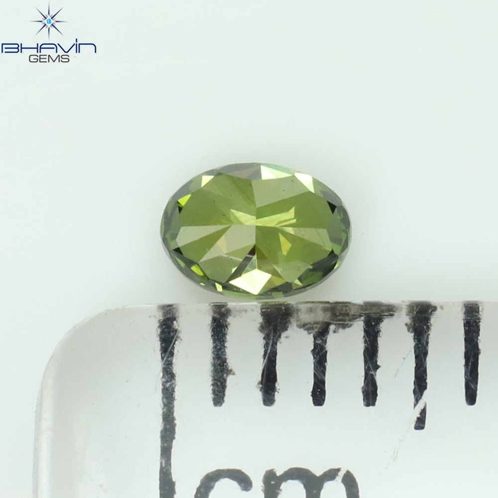 0.15 CT Oval Shape Natural Diamond Green Color VS1 Clarity (3.85 MM)