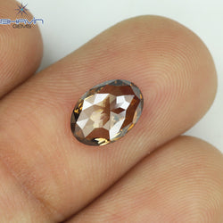 0.63 CT オーバル シェイプ ナチュラル ダイヤモンド ブラウン カラー VS1 クラリティ (5.99 MM)