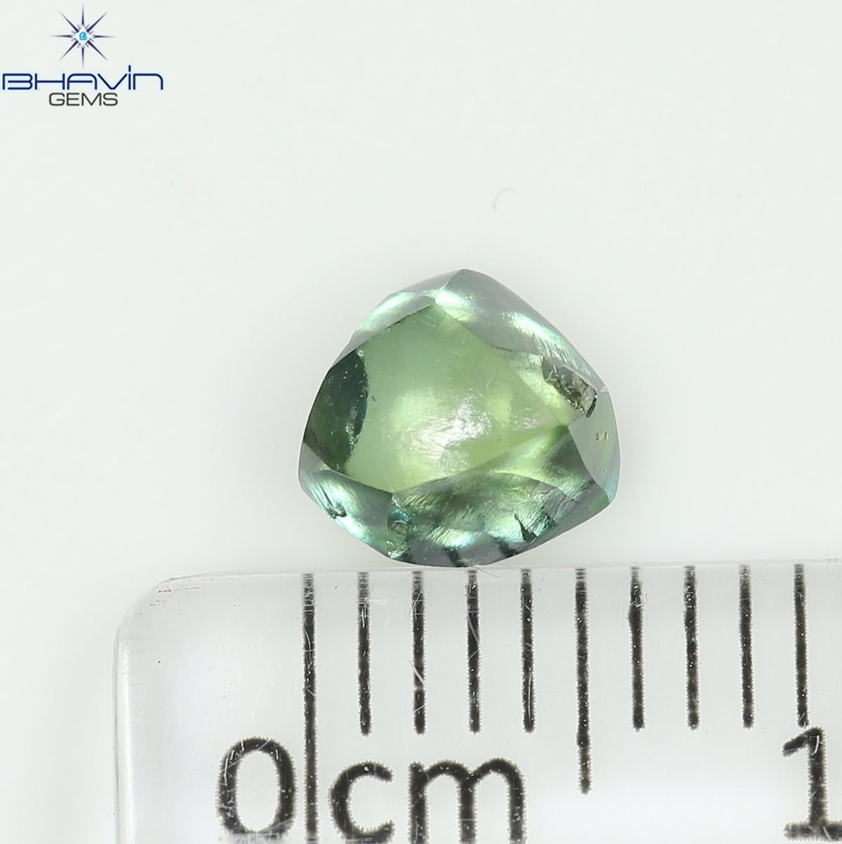 0.99 CT Natural Rough Diamond Enhanced Green Color Clarity VS (5.94 MM)