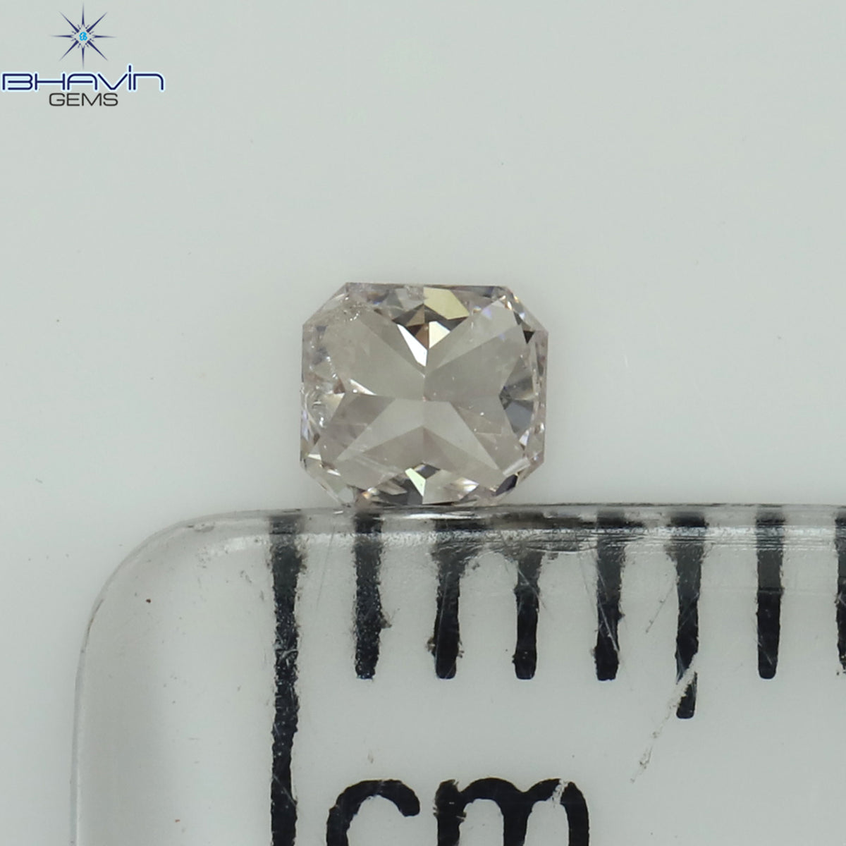 0.08 CT ラディアント シェイプ ナチュラル ダイヤモンド ピンク色 SI2 クラリティ (2.38 MM)