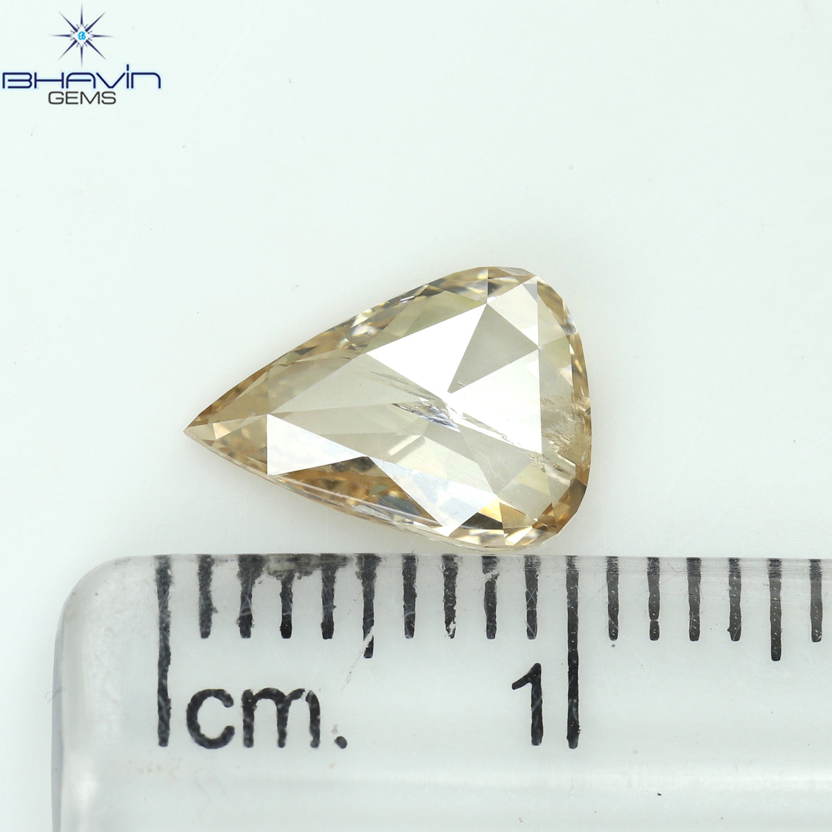 1.28 CT ペアシェイプ 天然ダイヤモンド オレンジブラウンカラー I2 クラリティ (9.91 MM)
