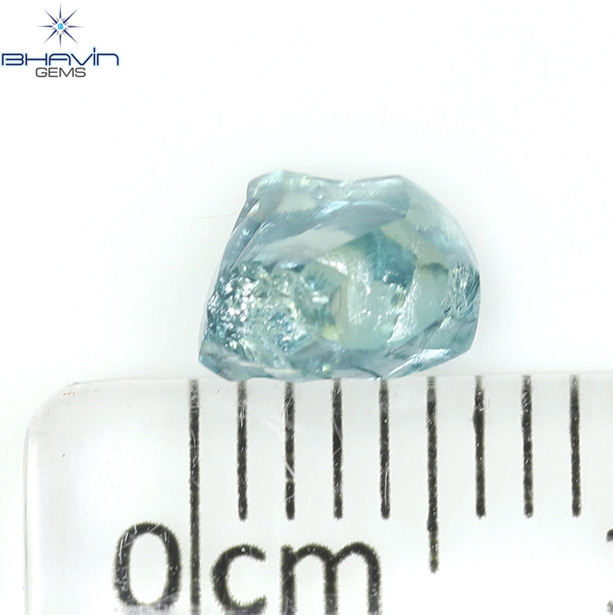 0.96 CT Natural Rough Diamond Enhanced Blue Color Clarity VS (6.24 MM)