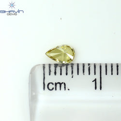 0.25 CT Pear Shape Natural Diamond Green Yellow (Chameleon) Color VS2 Clarity (5.30 MM)