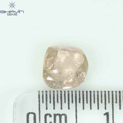 1.26 CT Rough Shape Natural Diamond Brown Color SI1 Clarity (6.19 MM)