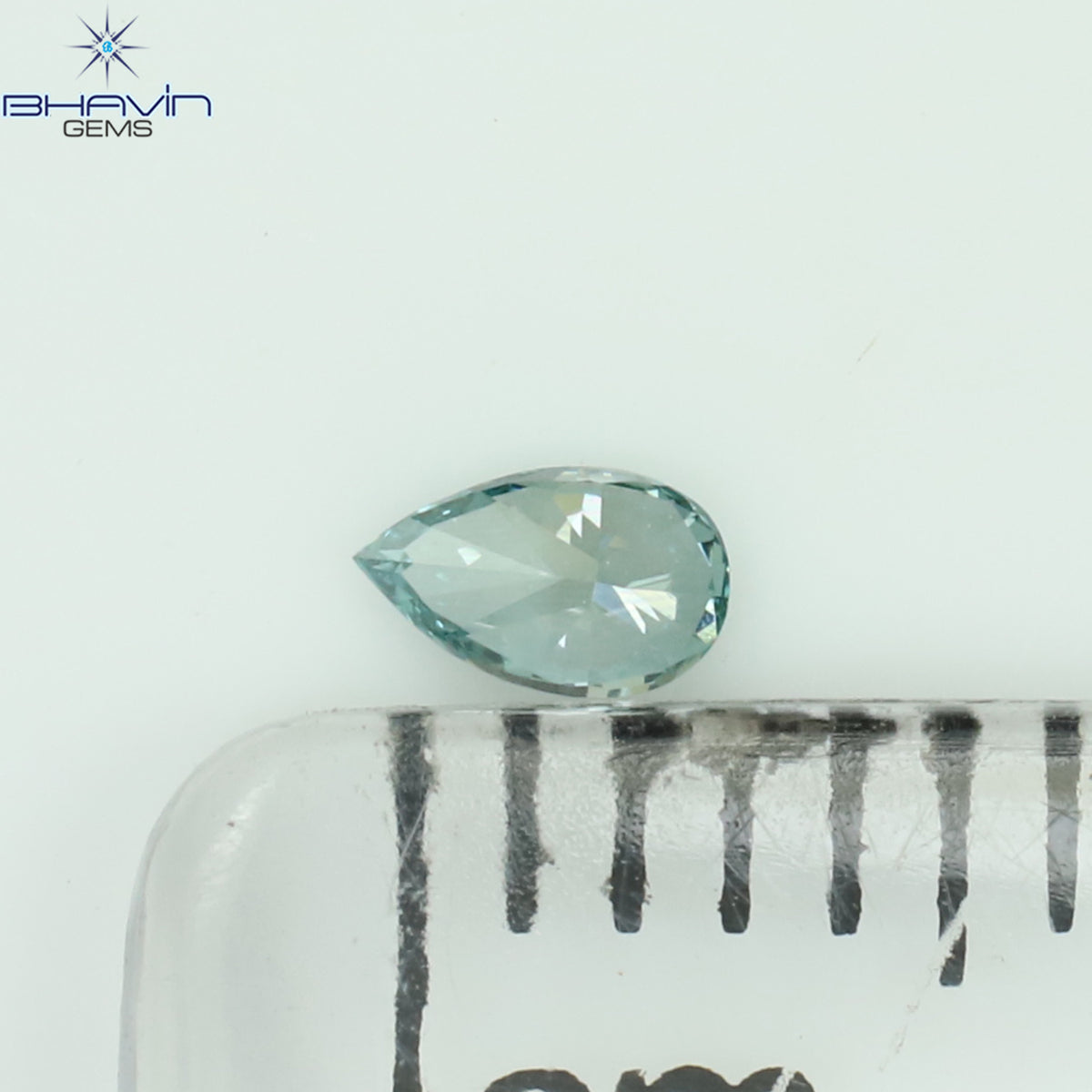 0.07 CT Natural Pear Diamond Enhanced Vivid Blue Color Clarity VS1 (3.51 MM)