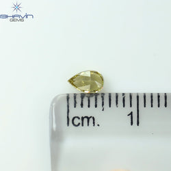 0.22 CT ペアシェイプ ナチュラル ダイヤモンド イエロー カラー SI1 クラリティ (4.76 MM)