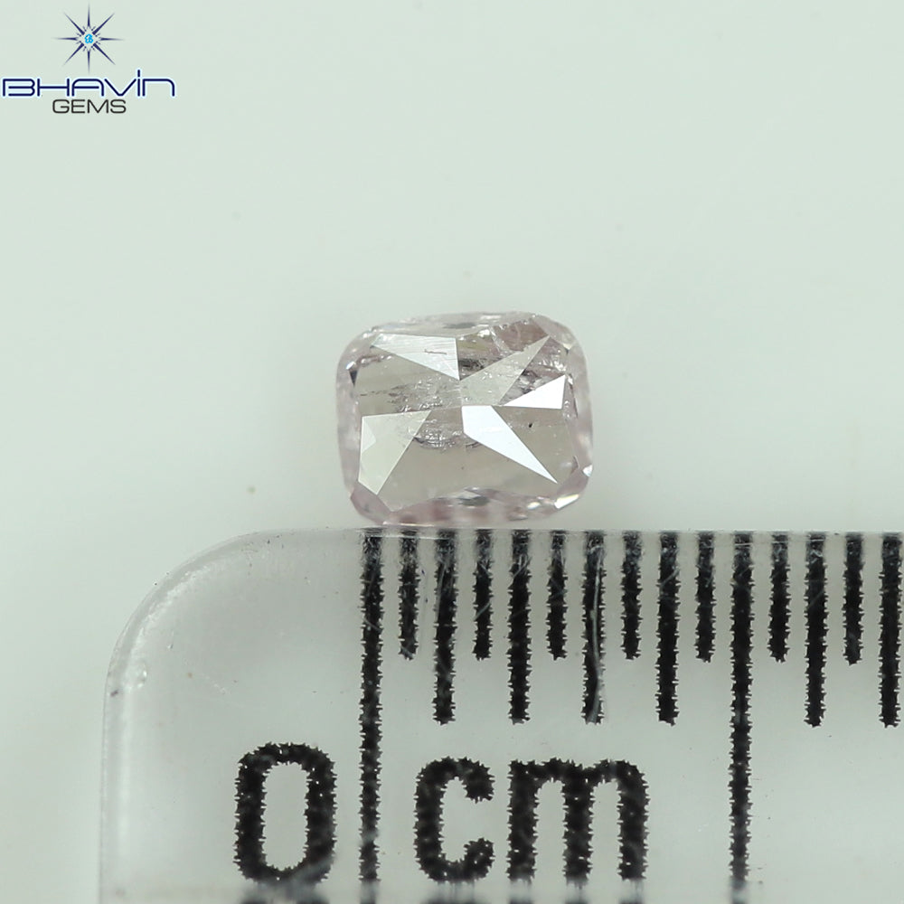 0.21 CT Cushion Diamond Natural Pink Color I3 Clarity (3.48 MM)