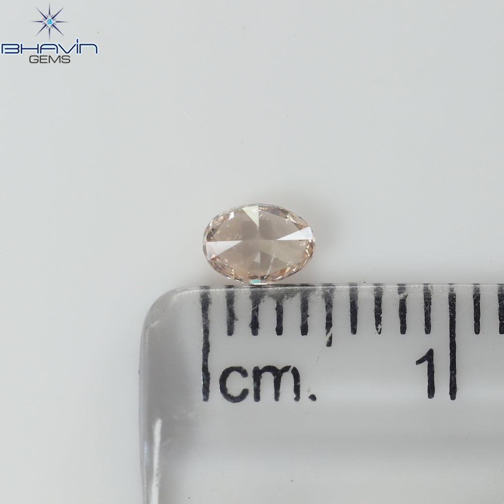 0.23 CT Oval Shape Natural Diamond Pink Color SI2 Clarity (4.56 MM)