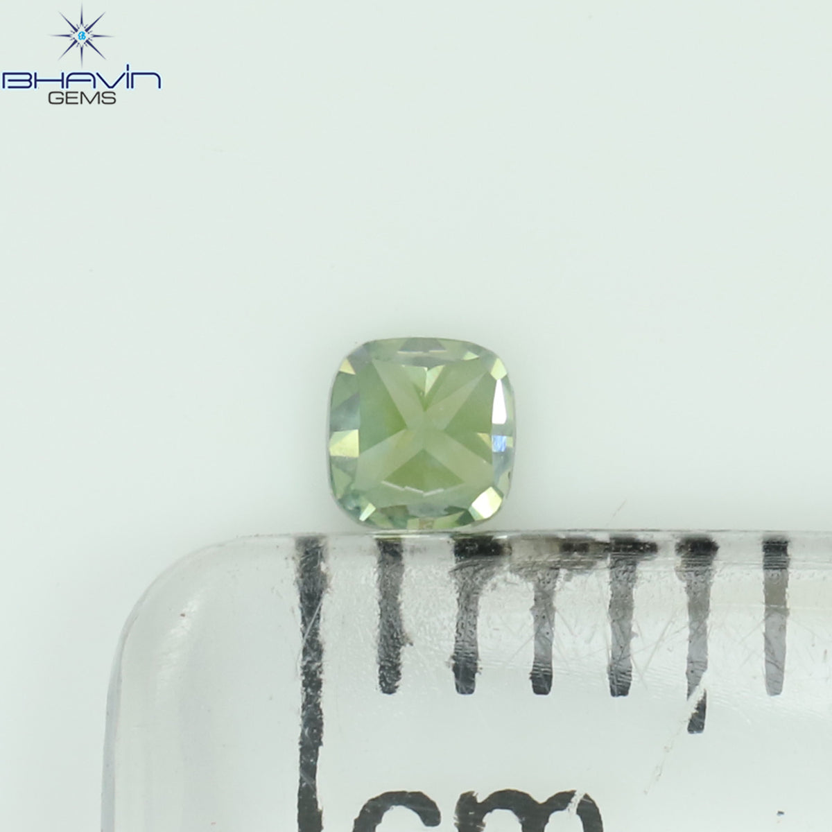 0.10 CT Natural Cushion Diamond Enhanced Vivid Green Color Clarity SI2 (2.50 MM)