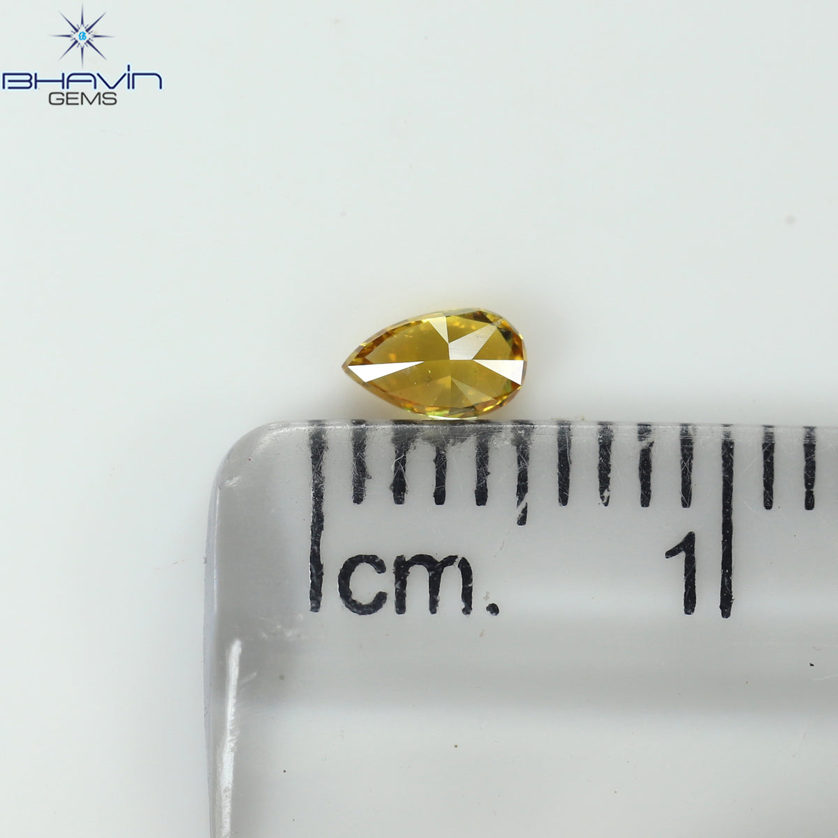 0.17 CT Pear Shape Natural Diamond Orange Color VS1 Clarity (4.52 MM)