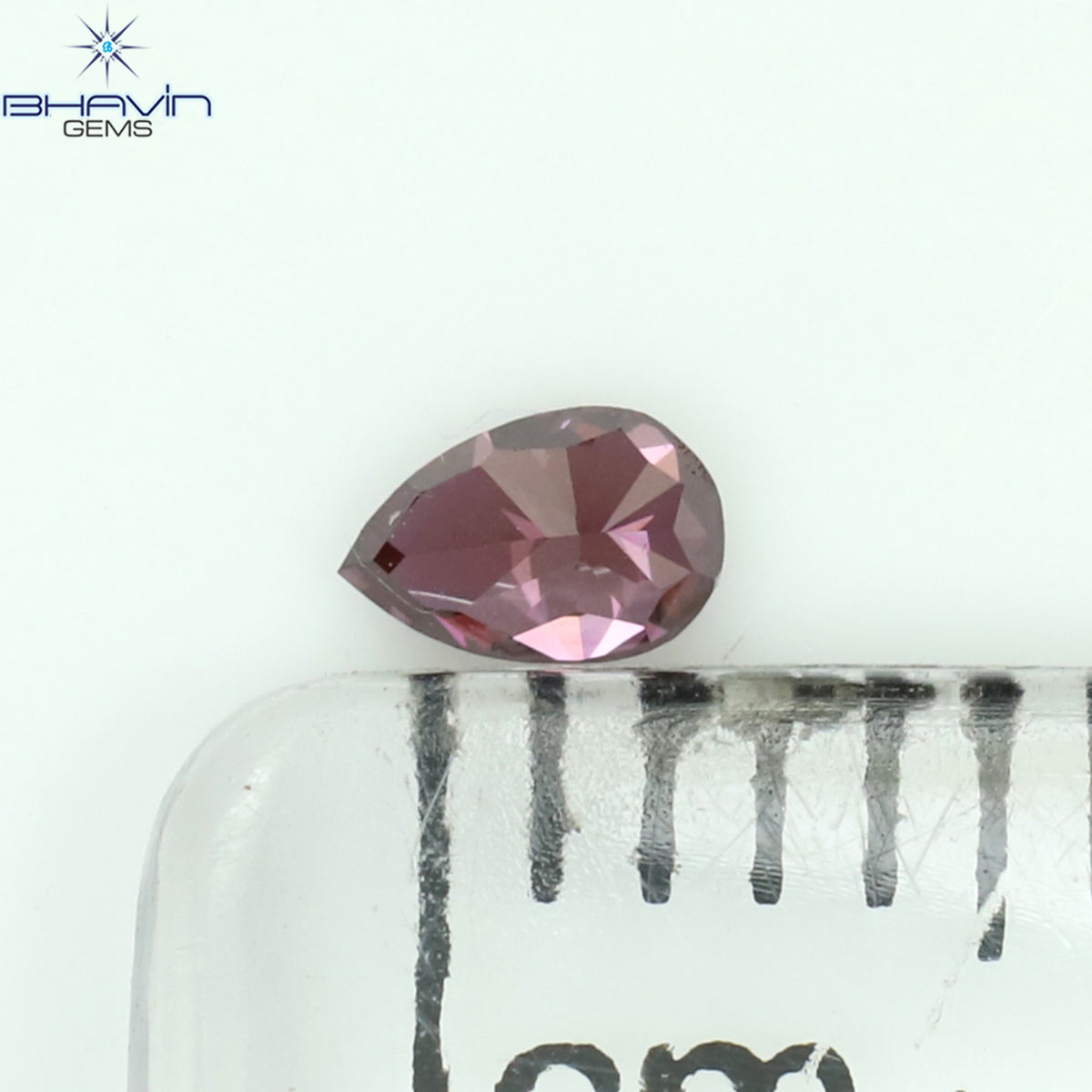 0.19 CT ペアシェイプ ナチュラル ダイヤモンド ピンク色 VS2 クラリティ (4.46 MM)