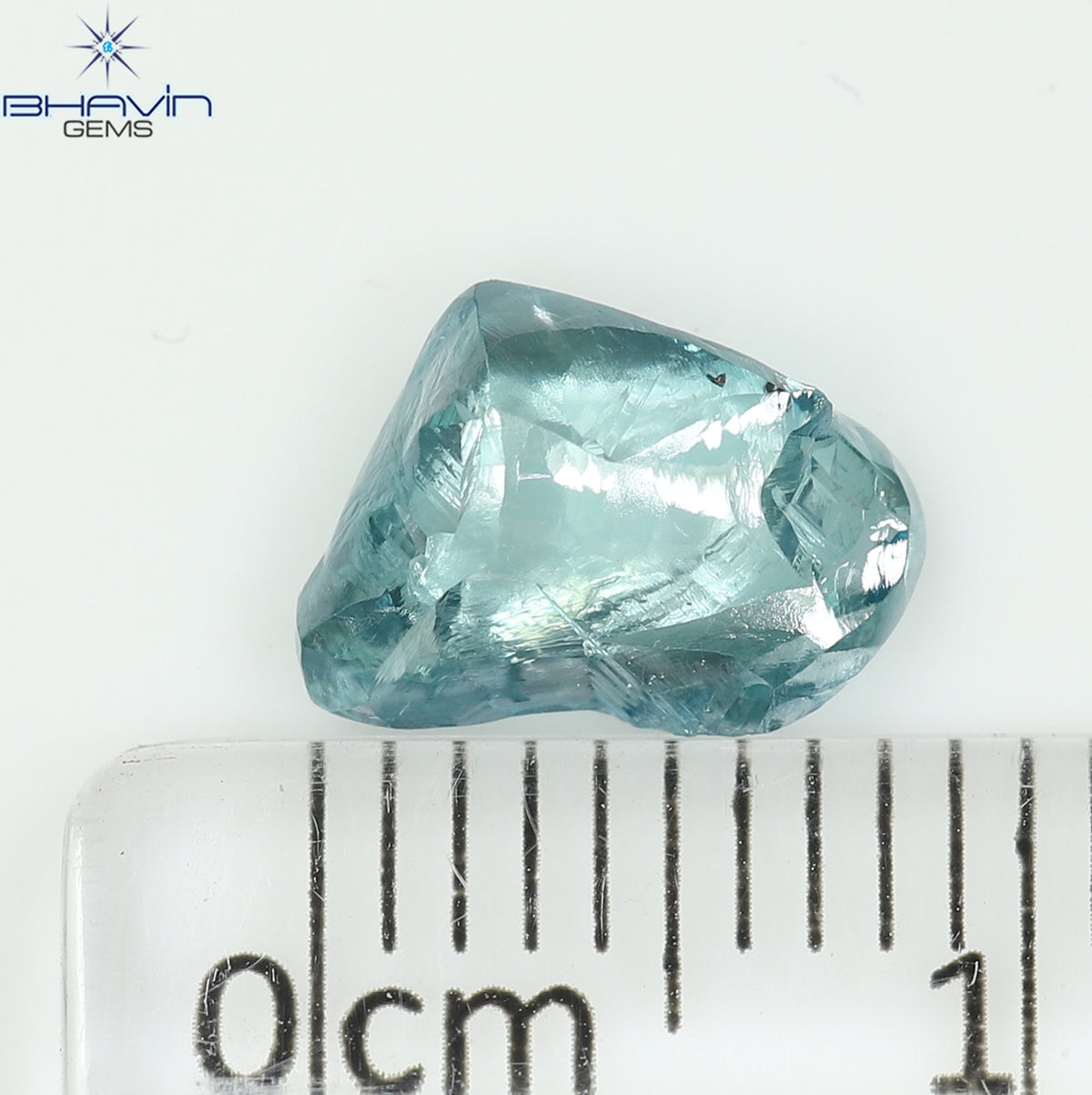 1.60 CT Natural Rough Diamond Enhanced Blue Color Clarity VS (9.10 MM)