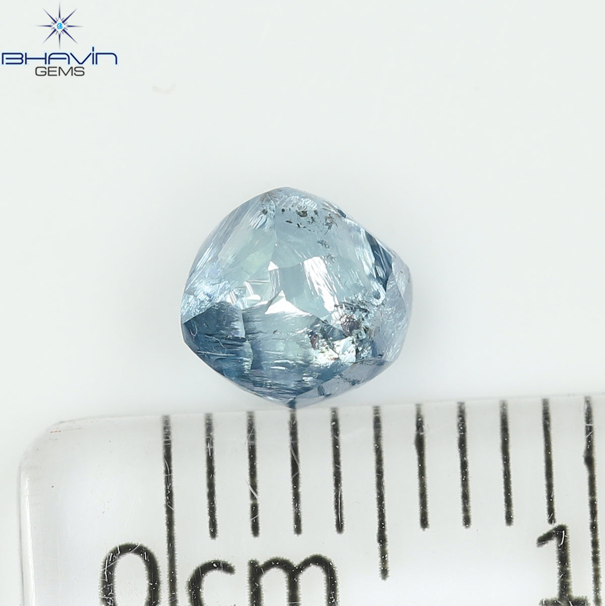 1.09 CT Natural Rough Diamond Enhanced Blue Color Clarity SI (5.55 MM)