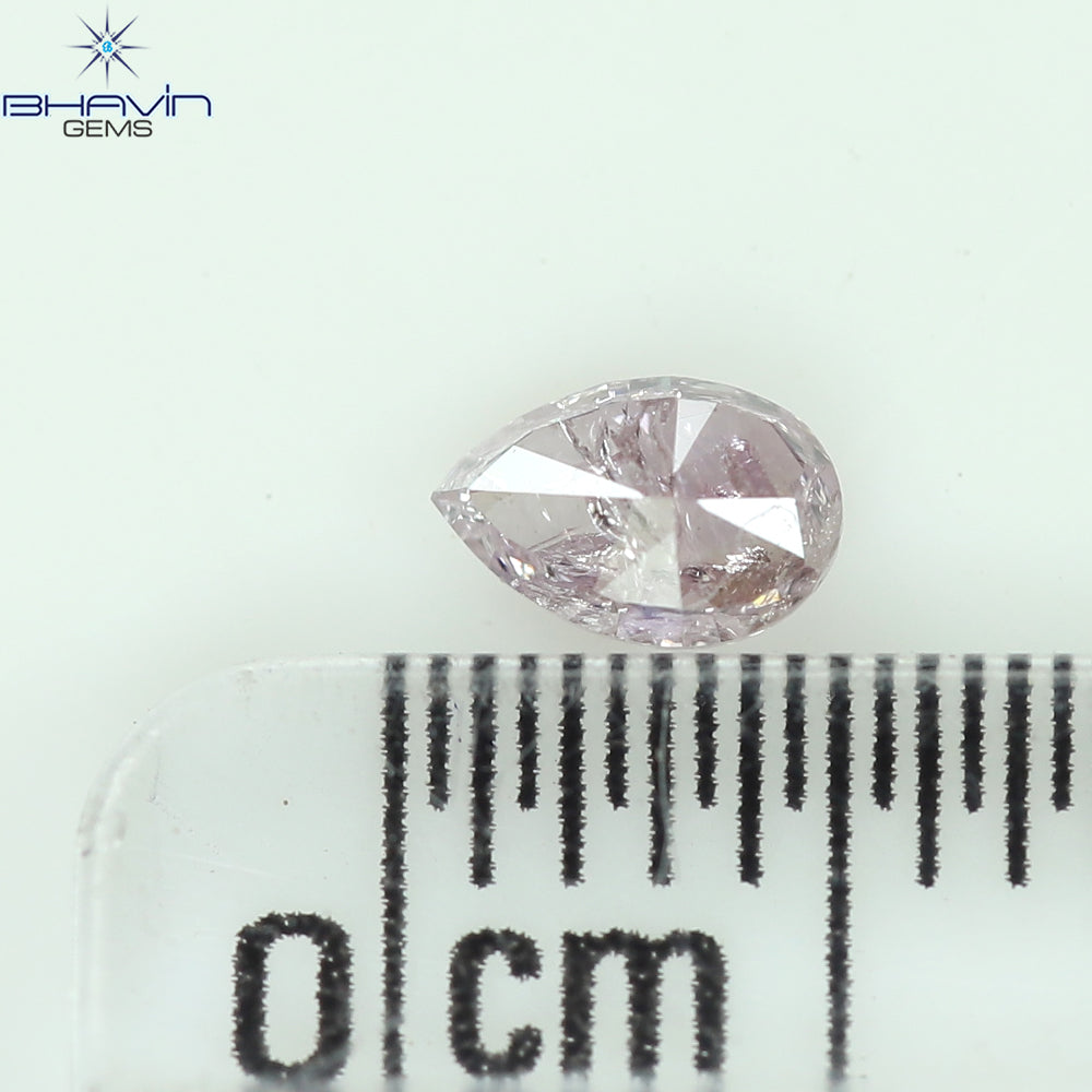0.24 CT Pear Diamond Natural Pink Color I3 Clarity (4.63 MM)