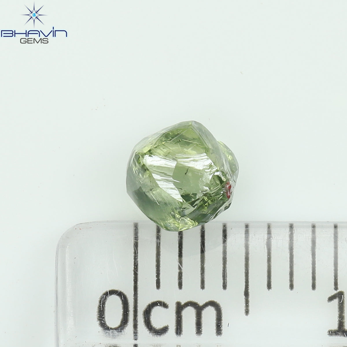 0.96 CT Natural Rough Diamond Enhanced Green Color Clarity SI (5.09 MM)