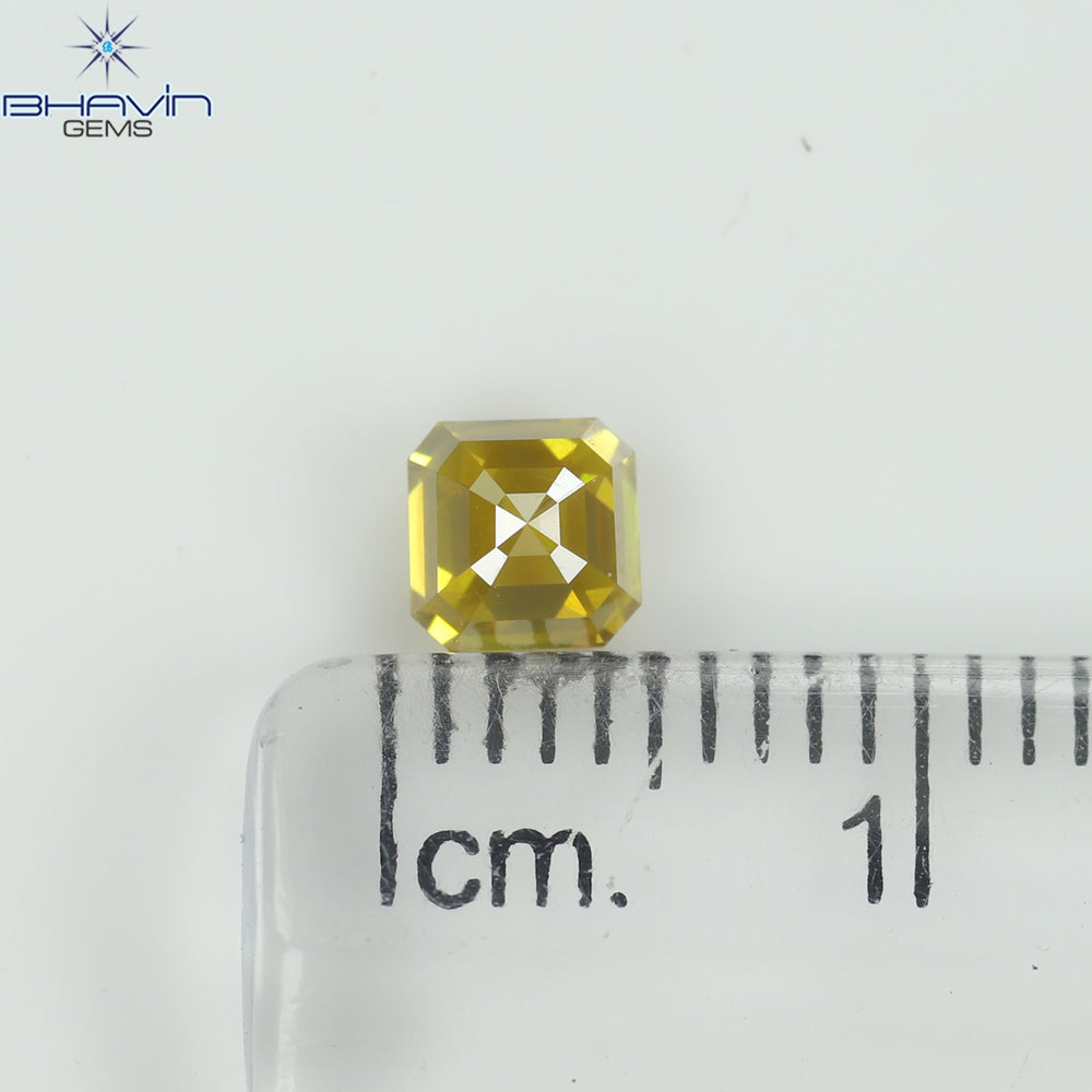 0.60 CT Asscher Shape Natural Loose Diamond Orange Color VS2 Clarity (4.35 MM)