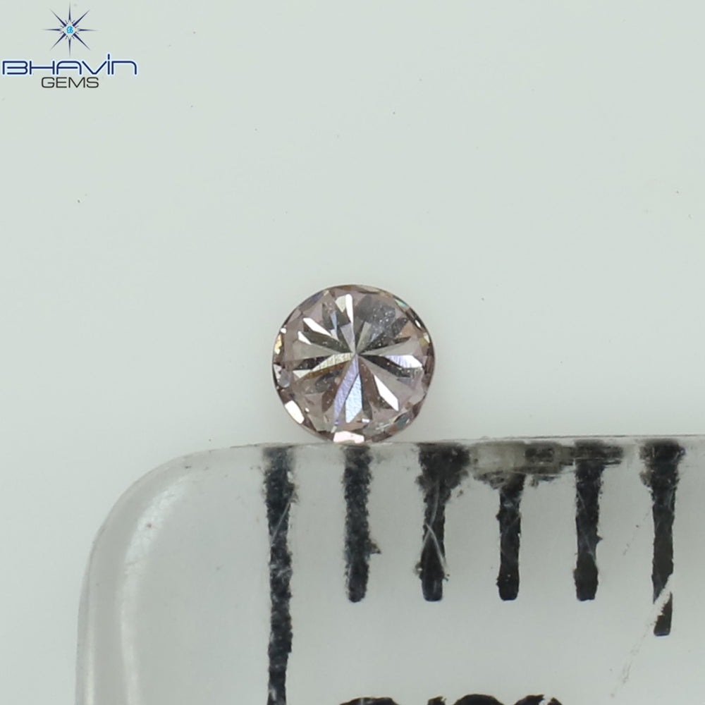 0.03 CT Round Shape Natural Diamond Pink Color VS2 Clarity (2.15 MM)