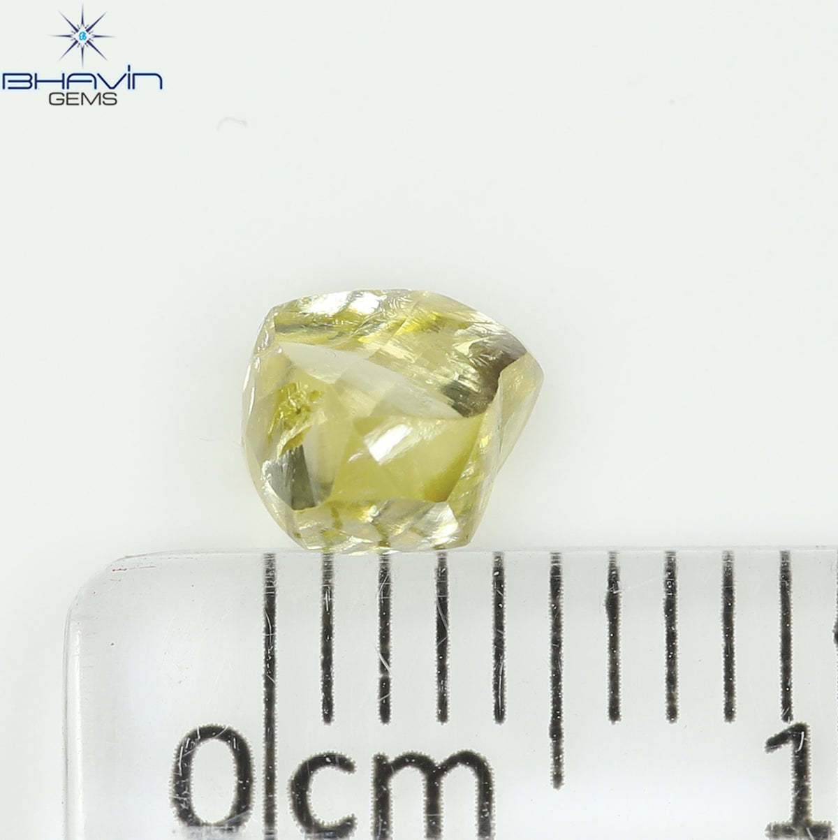 0.91 CT Natural Rough Diamond Enhanced Yellow Color Clarity VS (5.57 MM)